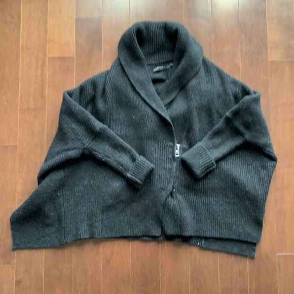 All Saints Knit Rib Oversized Assymmetrical Cardi - Picture 9 of 14